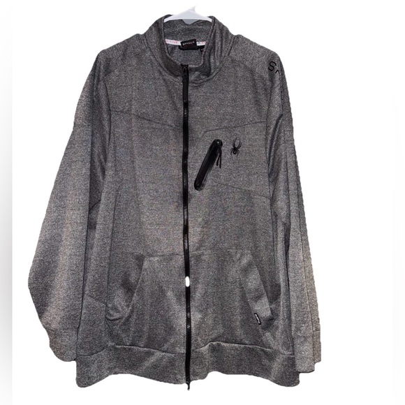 SPYDER Mens XXLarge Full Zip Cotton Blend Grey  Sweatshirt - Picture 1 of 8